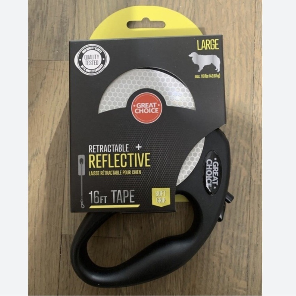 🆕❤️ GREAT CHOICE Great Retractable+ Extra Strength 16FT Tape Leash XL Black - Picture 3 of 4